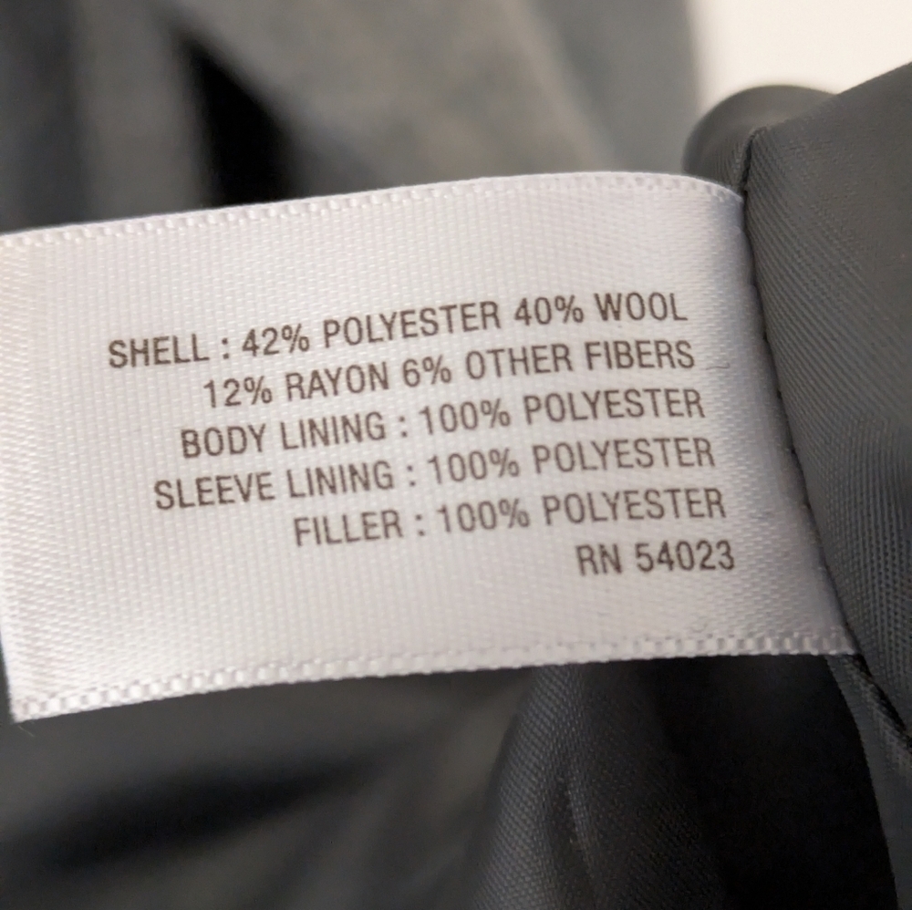 Vintage Old Navy Men's Wool Gray Double Breasted Peacoat size L Tall Classic - Picture 11 of 12
